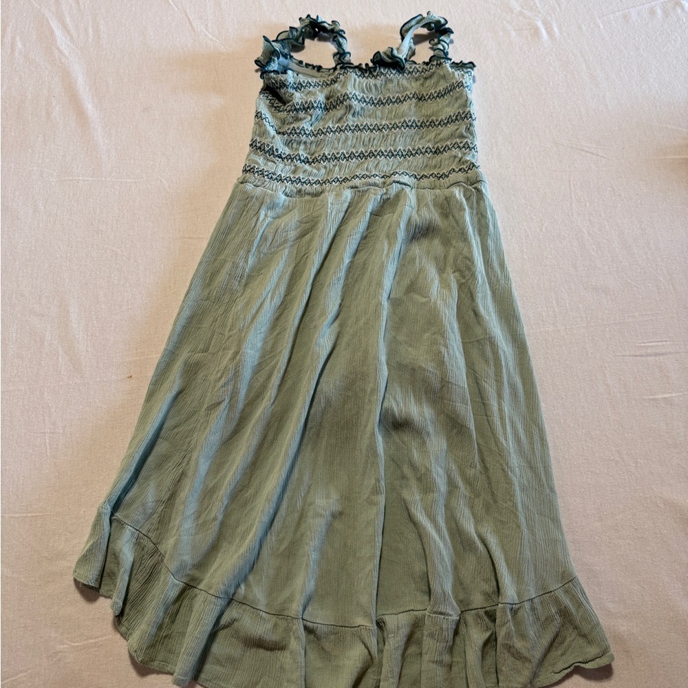 Art Class Green Sleeveless Ruffled Dress with Shorts Girls‎ Size Large 10/12 - Picture 8 of 9